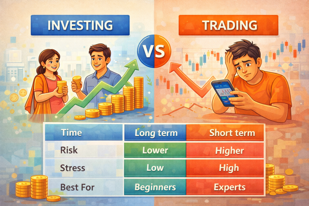 investing vs trading india